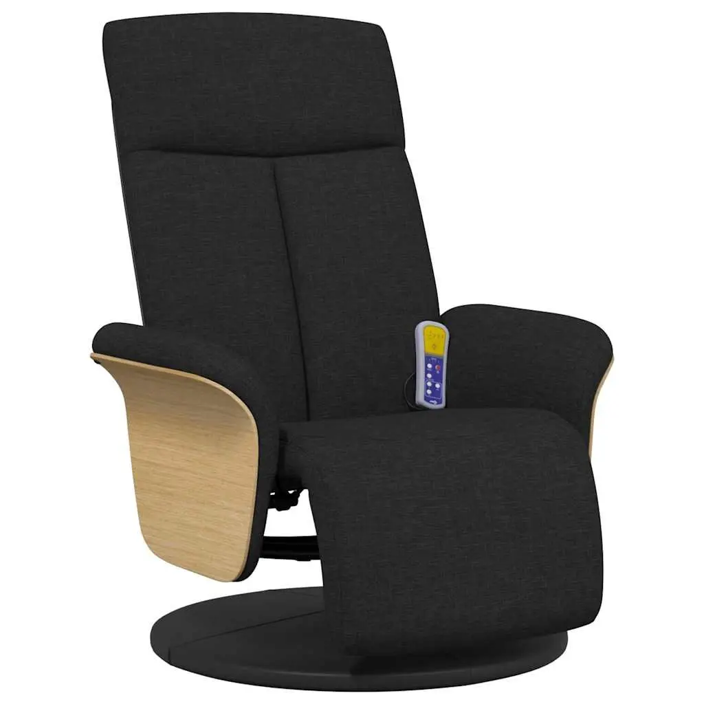 Massage Recliner Chair Vibration Function Adjustable Backrest Footrest 360 Degree Swivel Black
