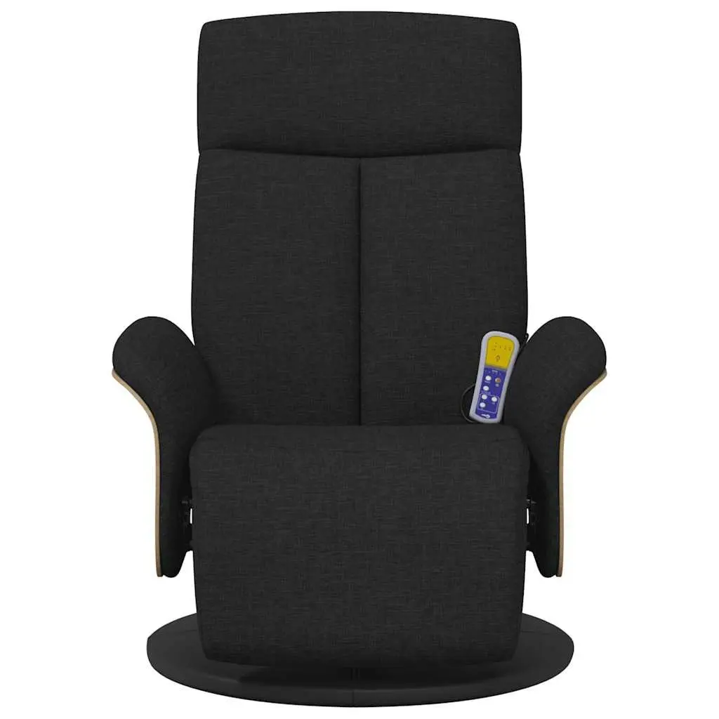 Massage Recliner Chair Vibration Function Adjustable Backrest Footrest 360 Degree Swivel Black