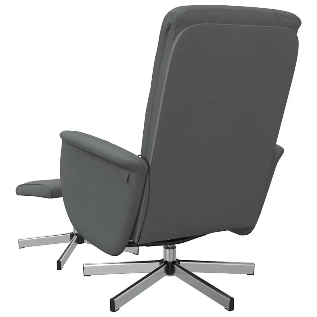 Massage Recliner Chair Manual Reclining 360 Swivel Grey Fabric with Footstool