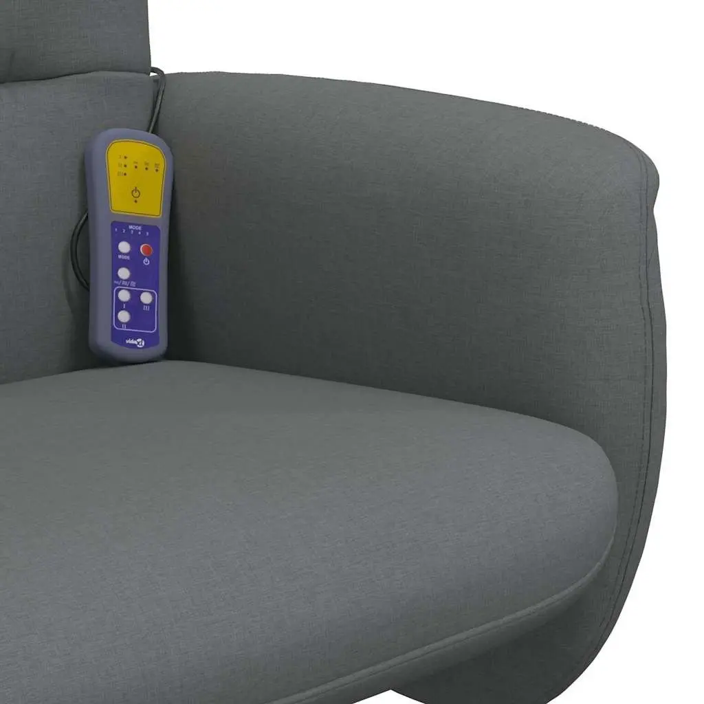 Massage Recliner Chair Manual Reclining 360 Swivel Grey Fabric with Footstool