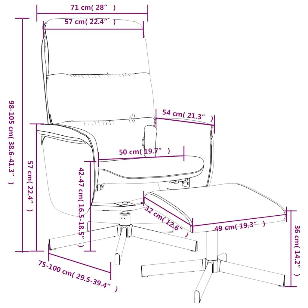 Massage Recliner Chair Manual Reclining 360 Swivel Grey Fabric with Footstool
