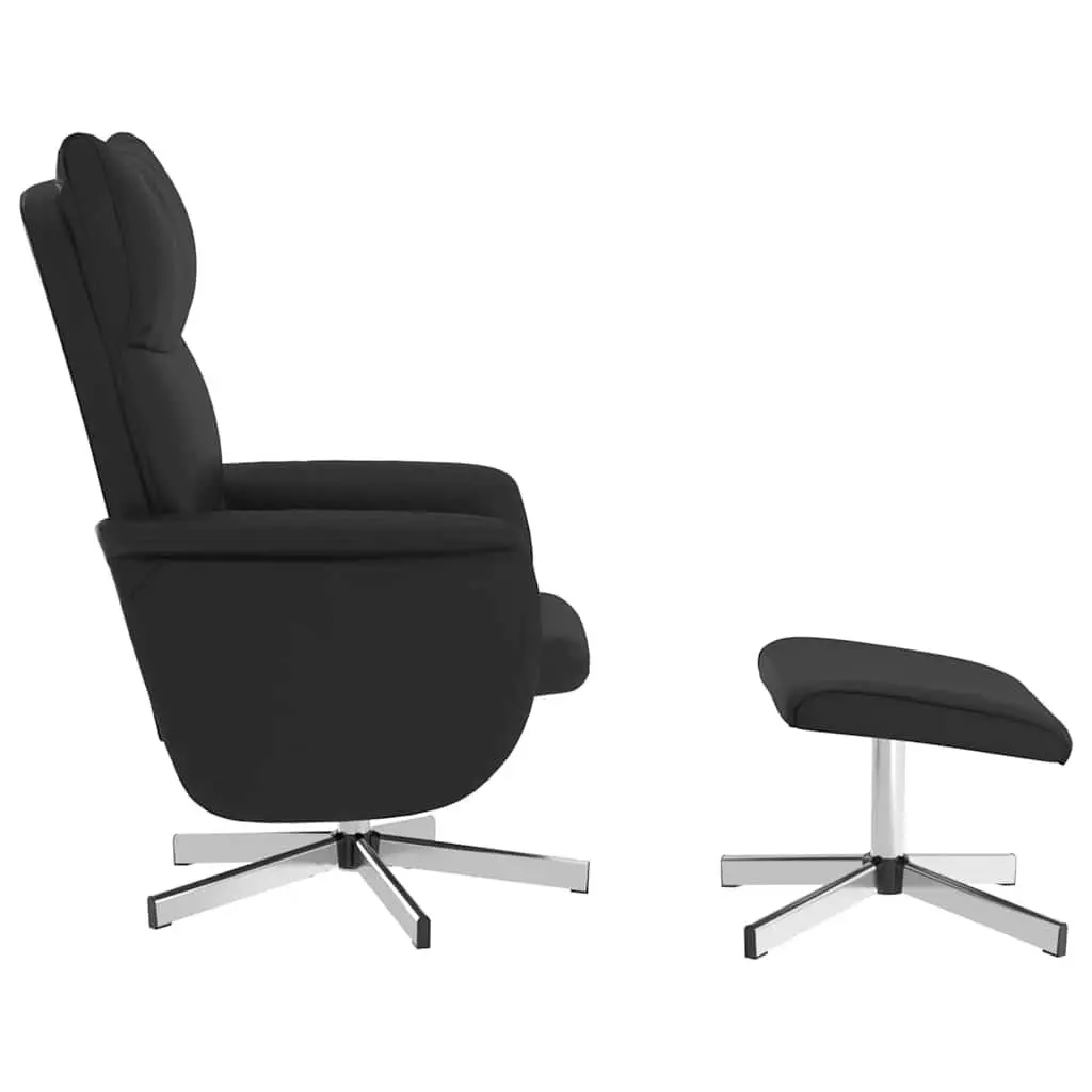 Massage Recliner Chair Vibration Therapy Faux Leather Black with Footstool
