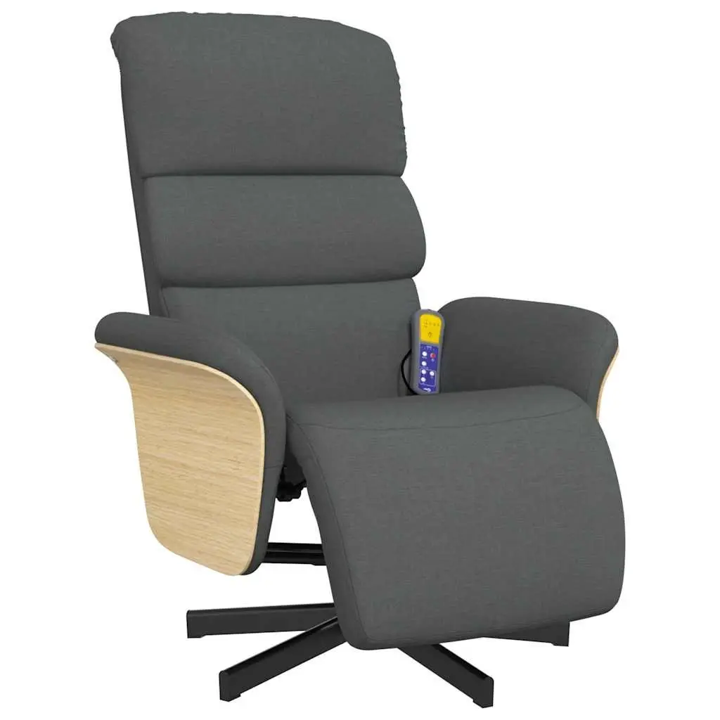 Massage Recliner Chair with Footrest Vibration Function 360 Swivel Grey