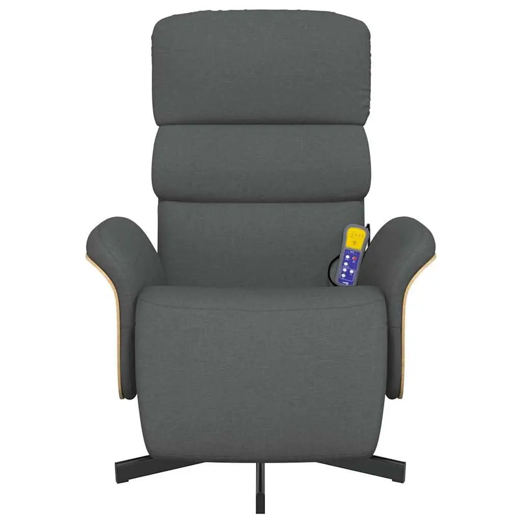 Massage Recliner Chair with Footrest Vibration Function 360 Swivel Grey