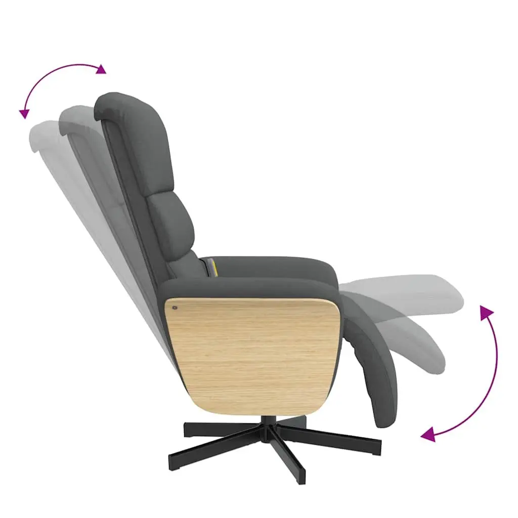 Massage Recliner Chair with Footrest Vibration Function 360 Swivel Grey