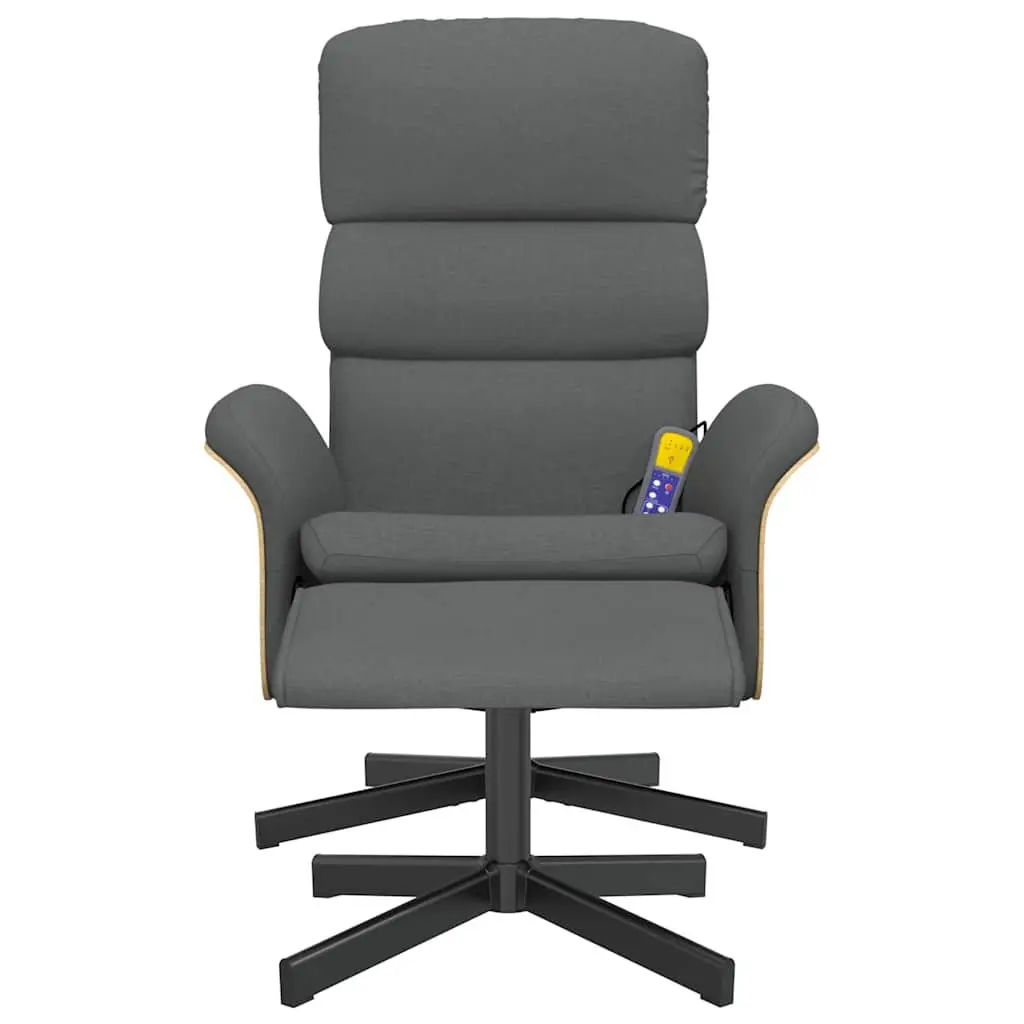 Massage Recliner Chair Vibration Therapy Adjustable Dark Grey with Footstool