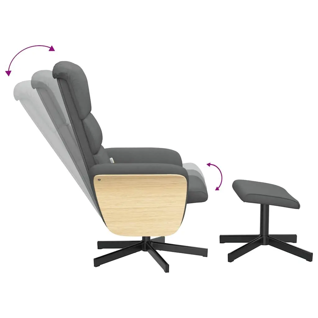 Massage Recliner Chair Vibration Therapy Adjustable Dark Grey with Footstool
