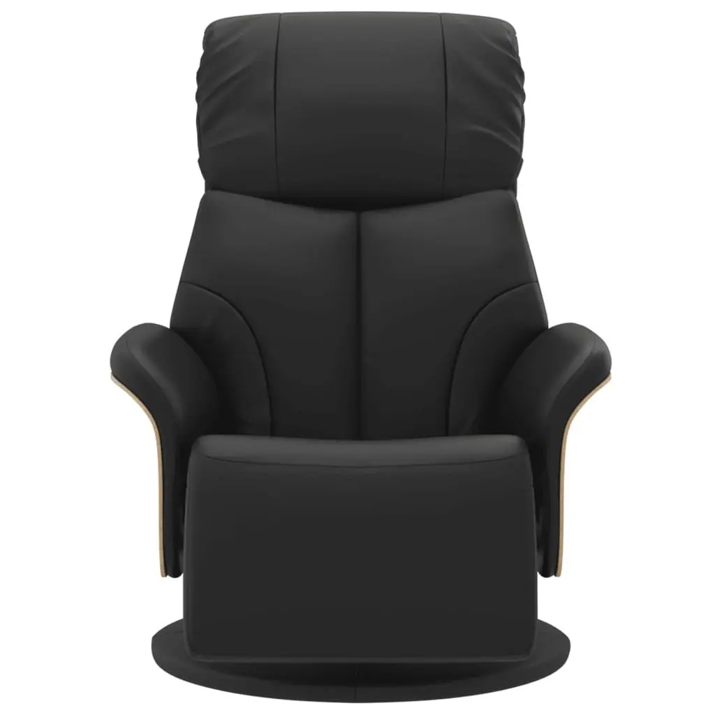 Recliner Chair Manual Adjustment Swivel 360 Degree Black Faux Leather