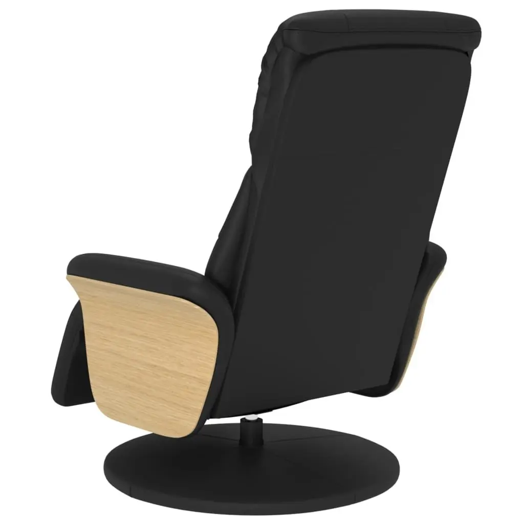 Recliner Chair Manual Adjustment Swivel 360 Degree Black Faux Leather