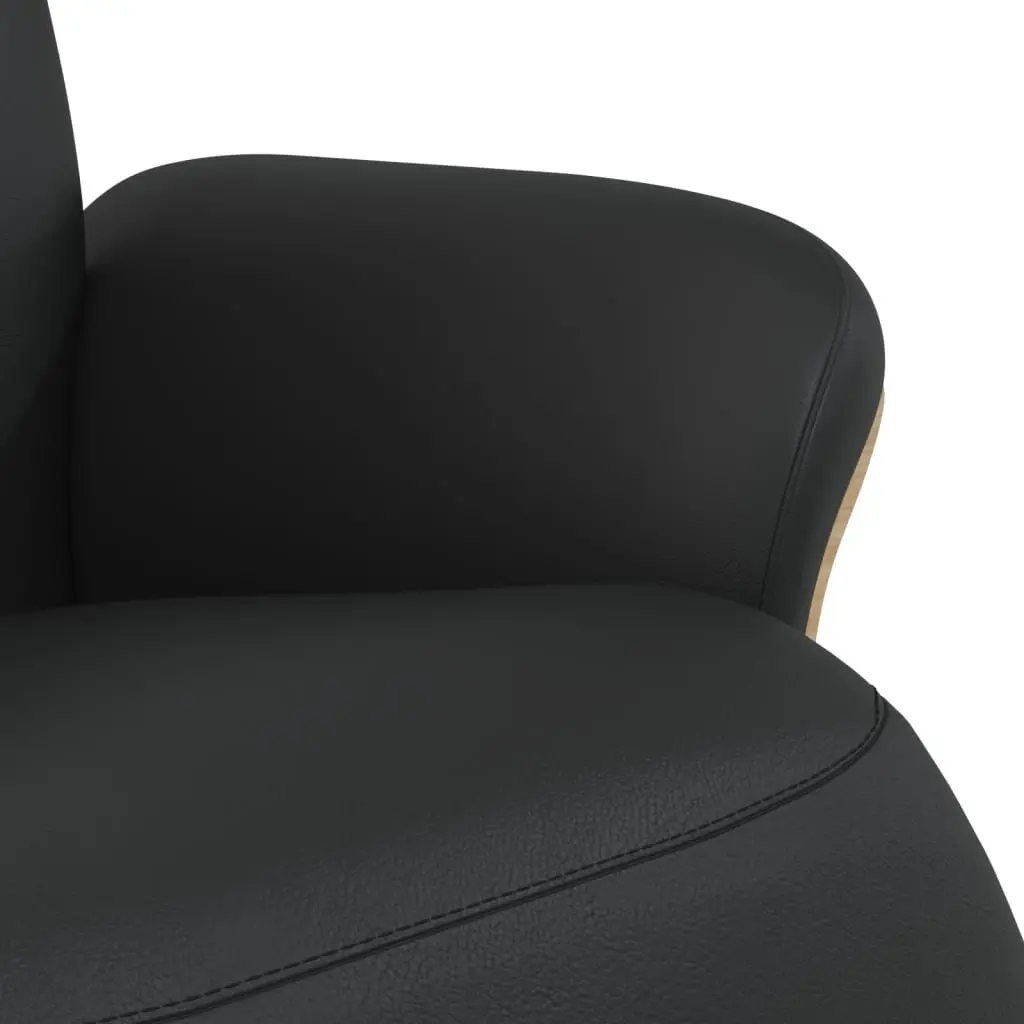 Recliner Chair Manual Adjustment Swivel 360 Degree Black Faux Leather