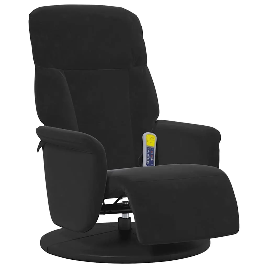 Massage Recliner Chair Adjustable Backrest Footrest 360 Swivel Black Velvet