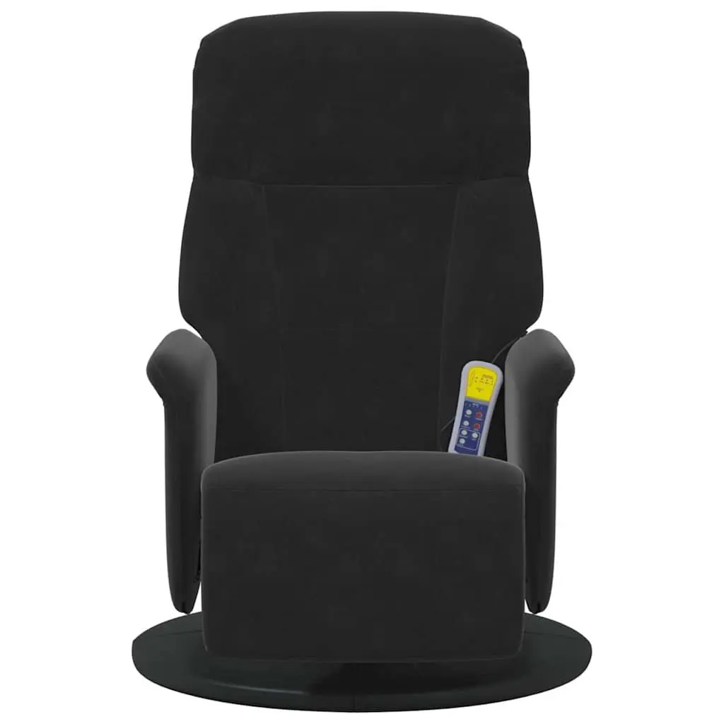 Massage Recliner Chair Adjustable Backrest Footrest 360 Swivel Black Velvet