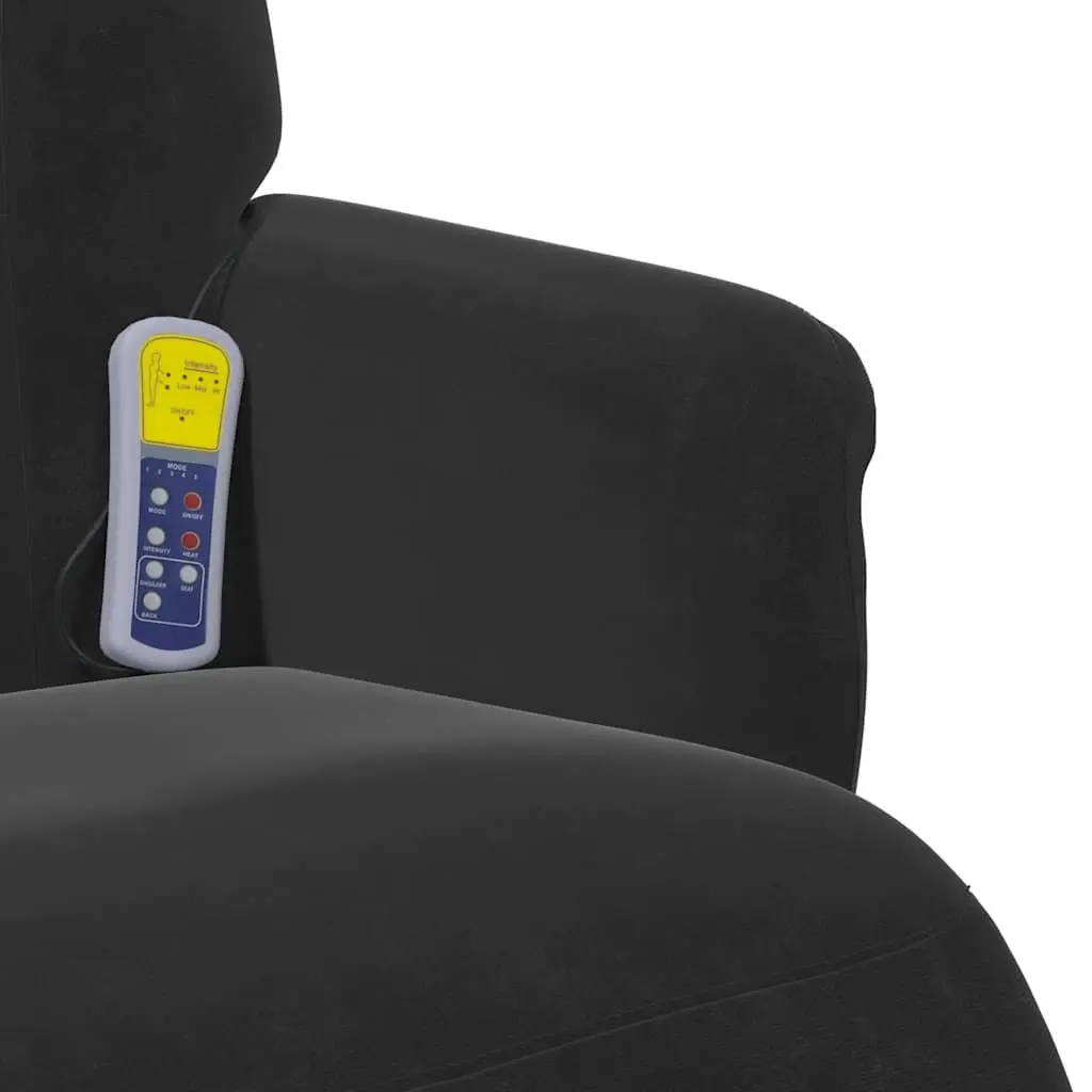 Massage Recliner Chair Adjustable Backrest Footrest 360 Swivel Black Velvet
