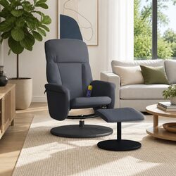 Durable and Comfortable Dark Grey Velvet Massage Recliner Chair
