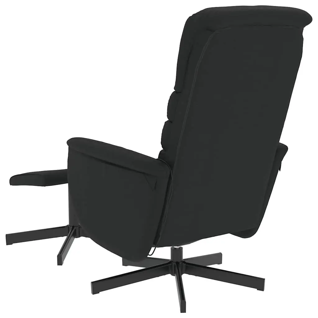 Massage Recliner Chair Vibration Massage 360 Degree Swivel Black Faux Leather with Footstool