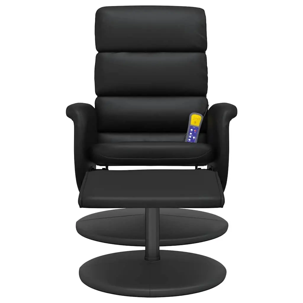 Massage Recliner Chair with Footstool Swivel Armchair Faux Leather Lounge Seat