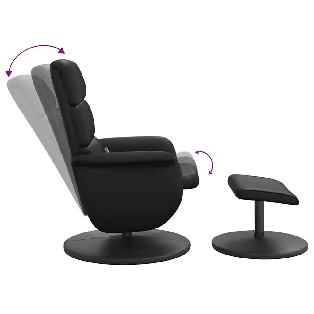 Massage Recliner Chair with Footstool Swivel Armchair Faux Leather Lounge Seat