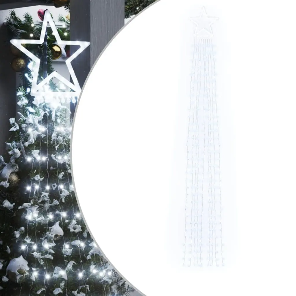 Christmas Tree Light 320 LEDs Cold White 375 cm Waterproof Indoor Outdoor