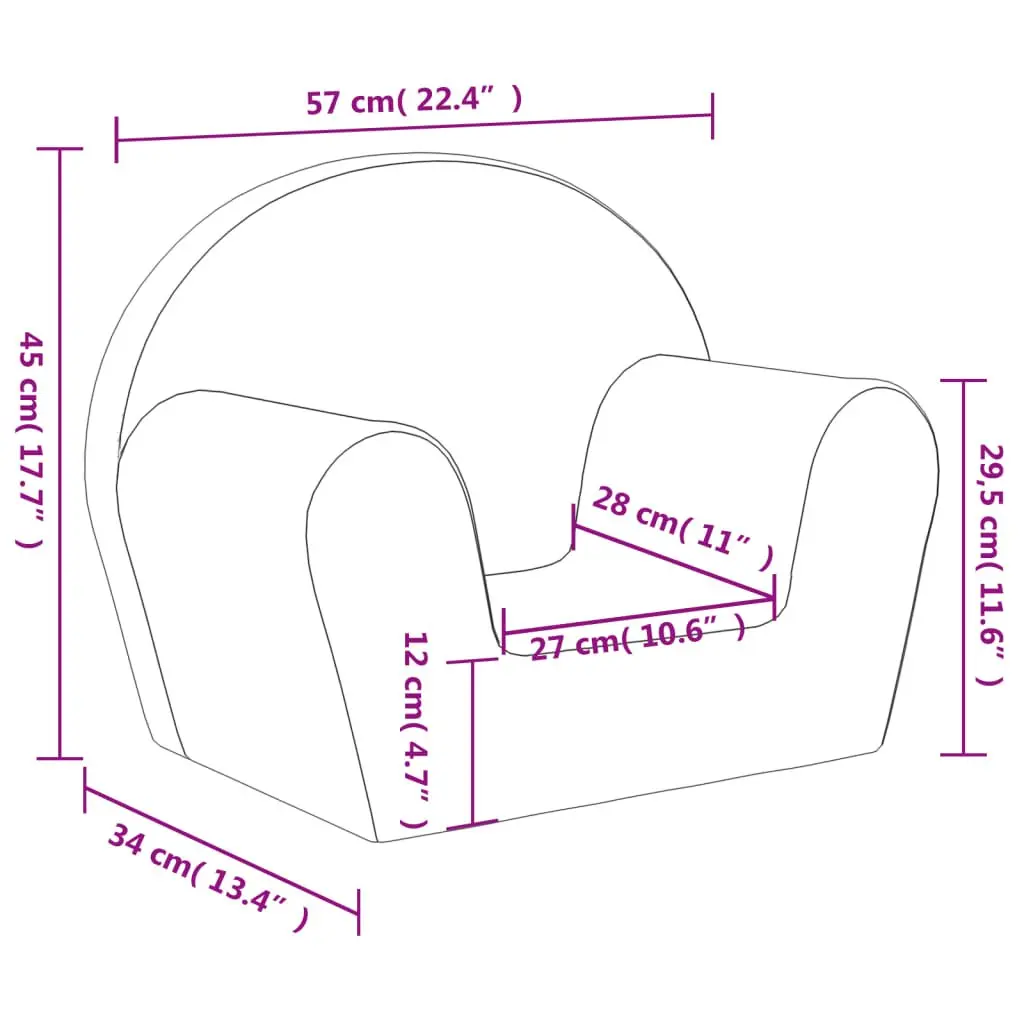 Kids Sofa Soft Plush Couch Removable Washable Pink