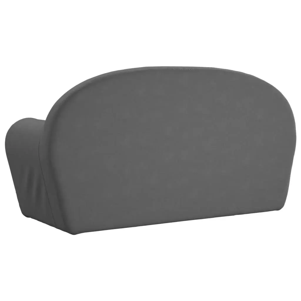 Kids Sofa 2-Seater Soft Plush Couch Anthracite Children's Lounge Chair