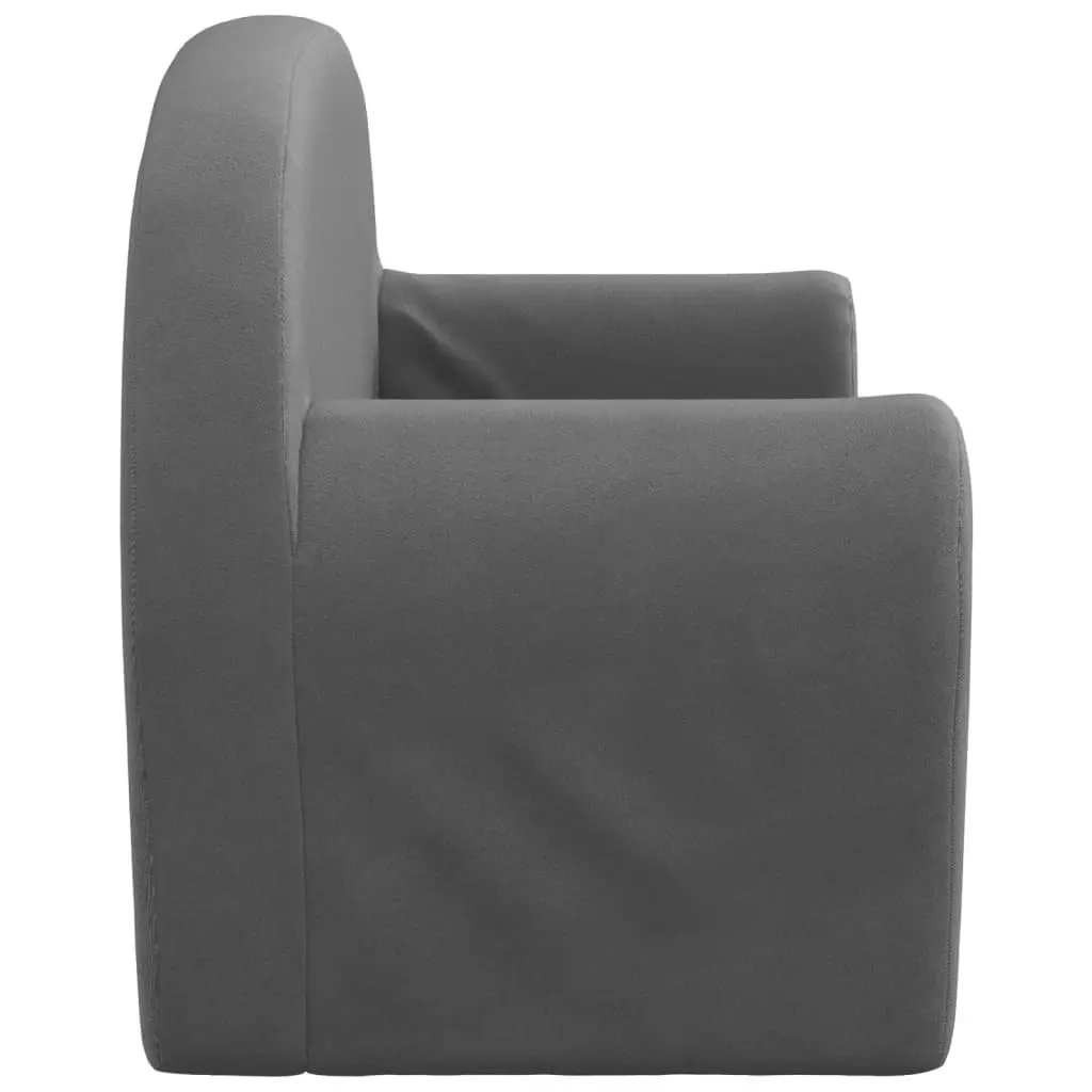 Kids Sofa Bed 2-Seater Foldable Mini Bed Anthracite Soft Plush