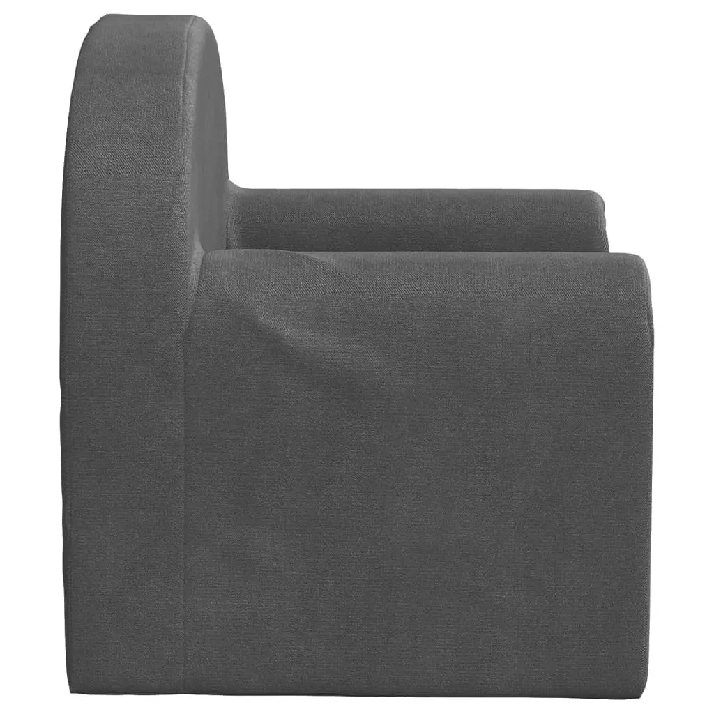 Kids Sofa Bed 2-in-1 Armchair Convertible Soft Plush Anthracite