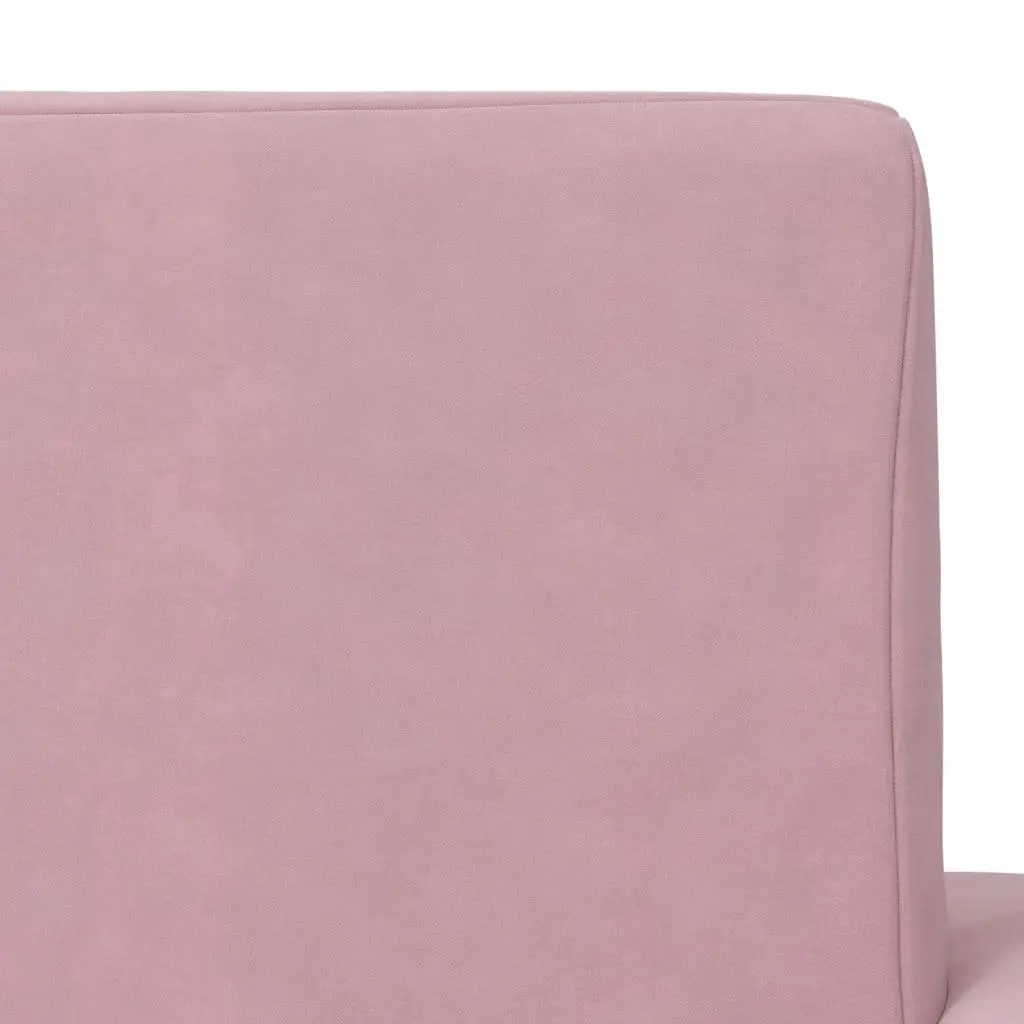 Kids' Sofa Bed 2-Seater Pink Soft Plush Folding Armchair