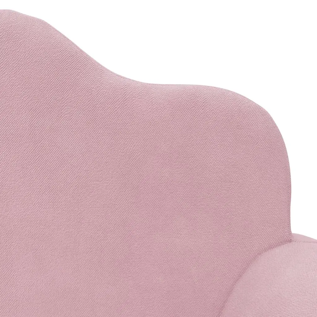 Kids' Sofa 2-Seater Soft Plush Couch Pink for Reading Playroom Furniture