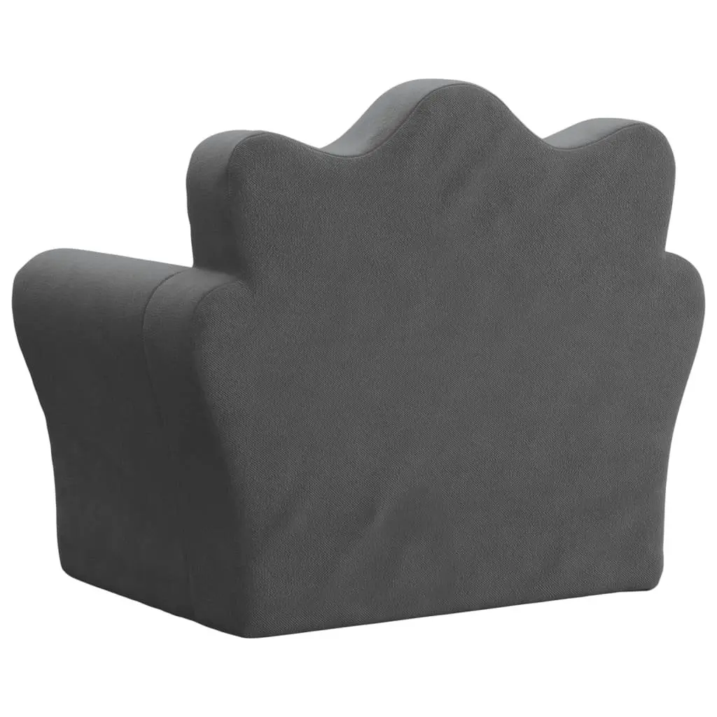 Kids Sofa Bed Folding 2-in-1 Armchair Plush Anthracite