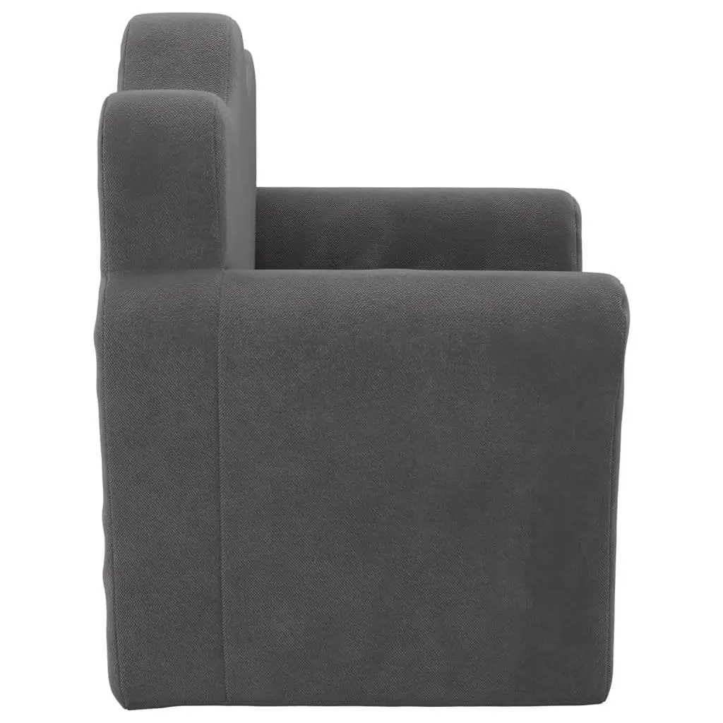 Kids Sofa Bed Folding 2-in-1 Armchair Plush Anthracite