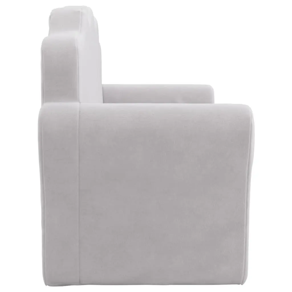 Kids Sofa Bed 2-Seater Fold Out Armchair Grey Soft Plush