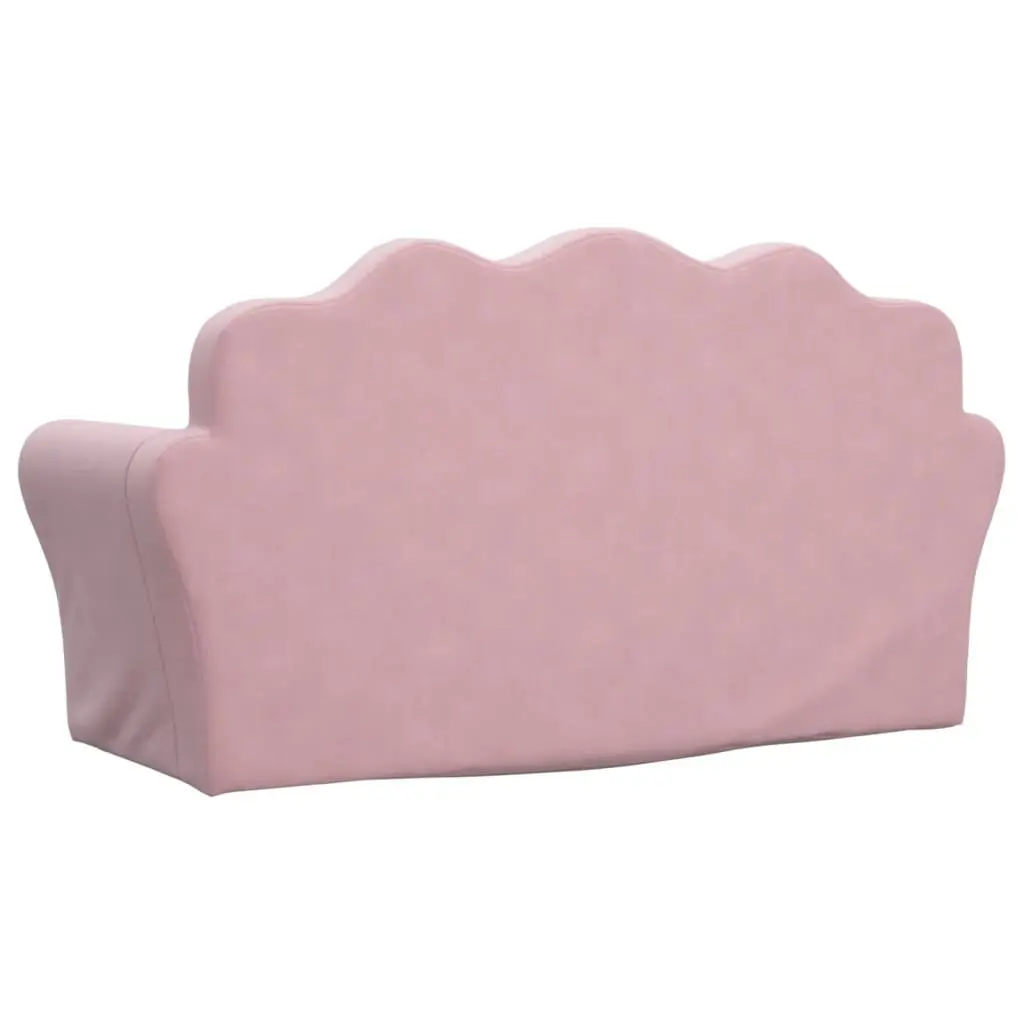 Kids Sofa Bed 2-Seater Pink Soft Plush Folding Armchair