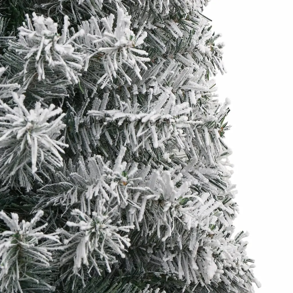 Slim Christmas Tree 270cm White Flocked Snow PVC
