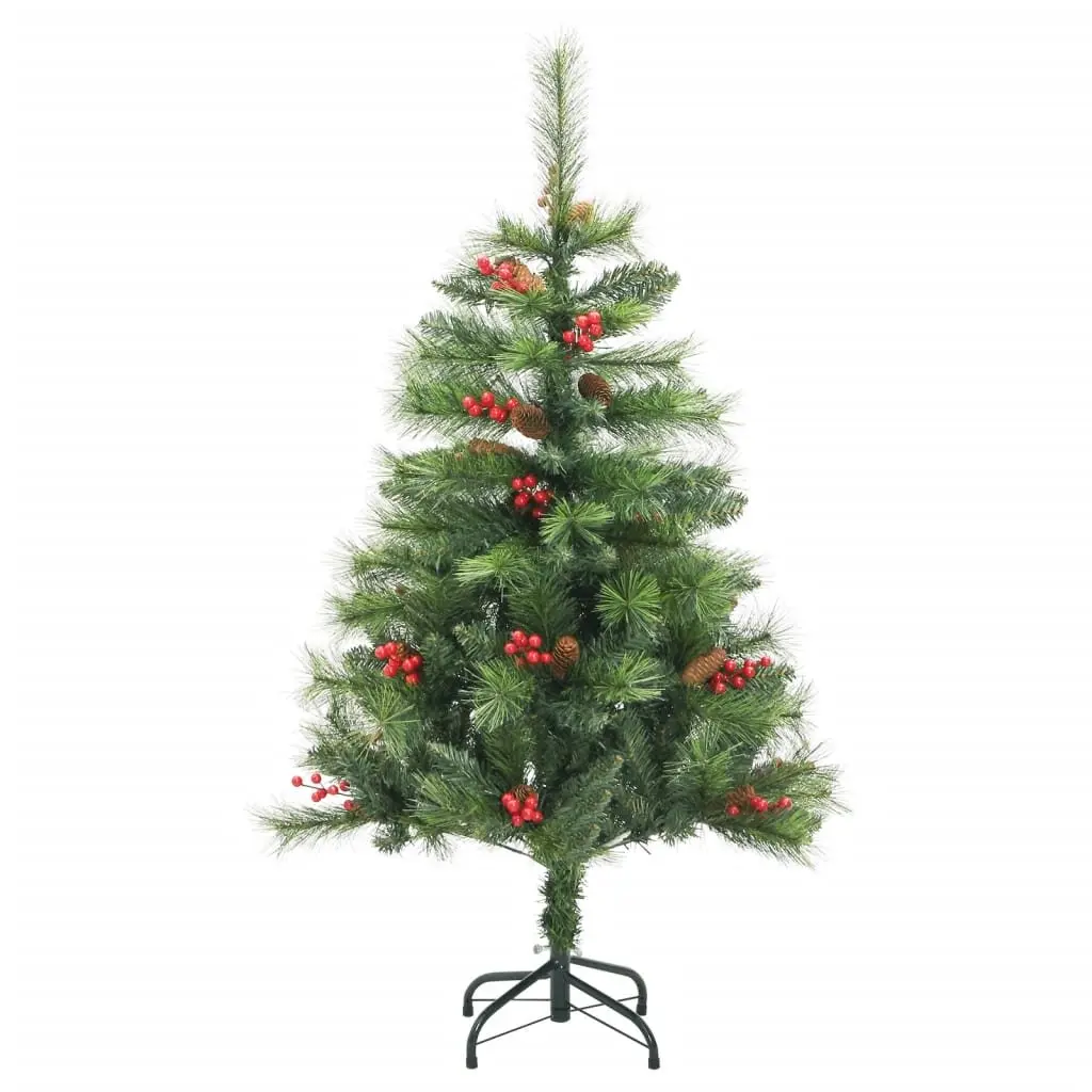 Artificial Christmas Tree Hinged 120cm Green Cones Berries