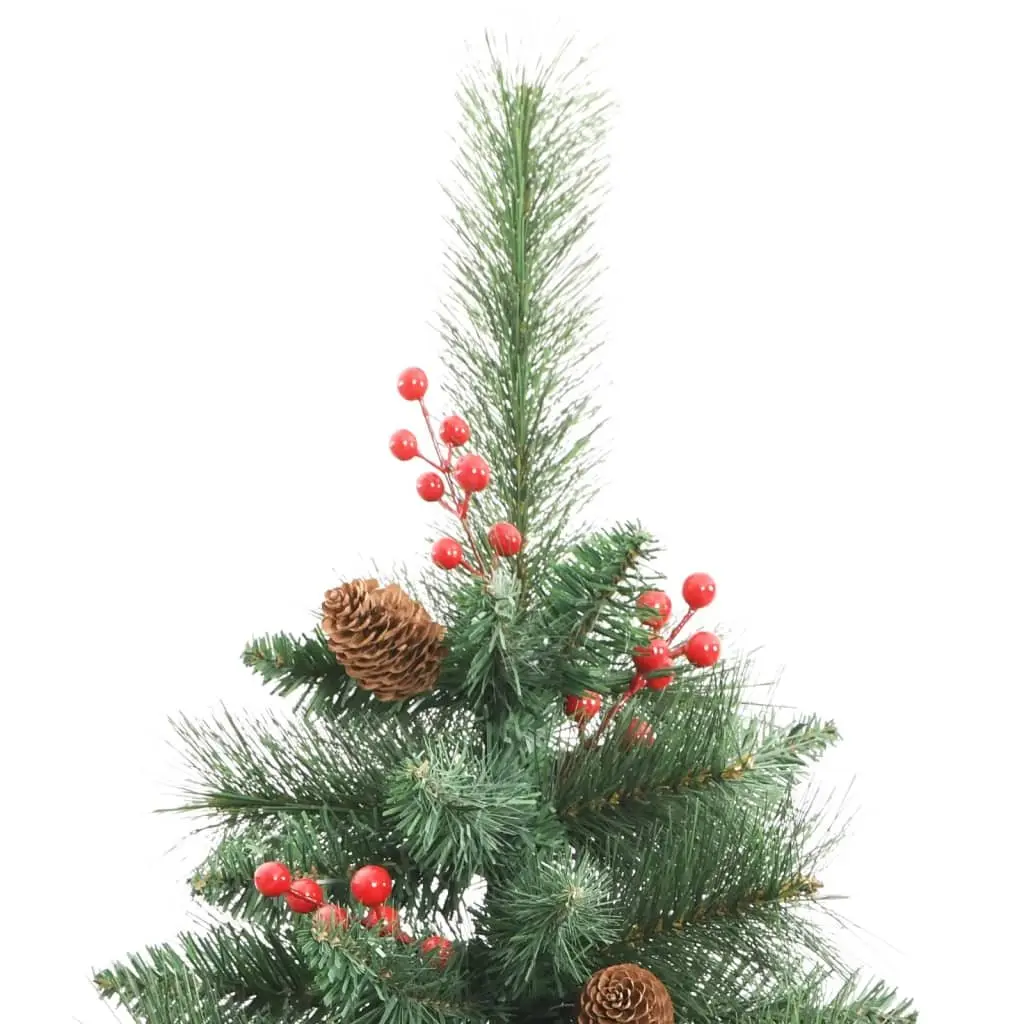 Artificial Christmas Tree 180cm Green Hinged with Cones and Berries