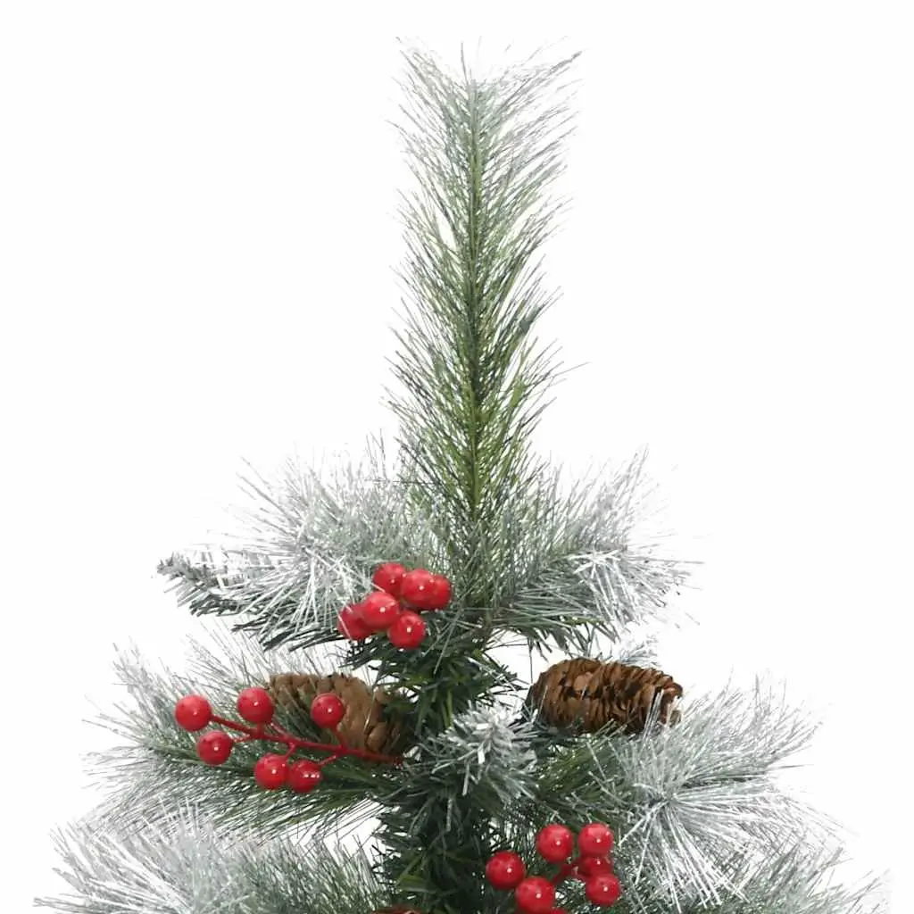 Artificial Christmas Tree Hinged 120cm White with Cones Berries