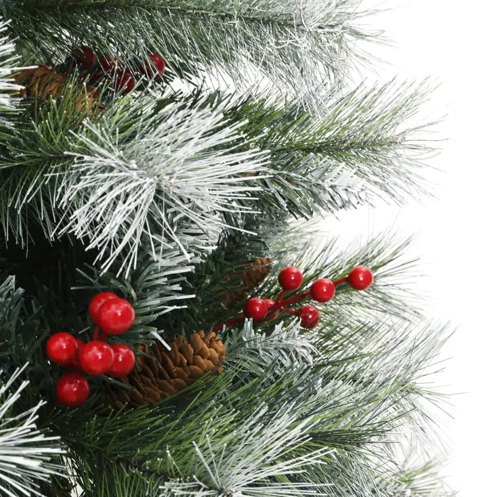 Artificial Christmas Tree Hinged 120cm White with Cones Berries