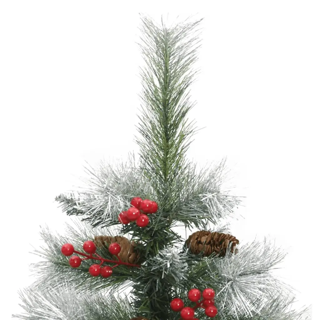 Artificial Christmas Tree 150cm White Hinged with Cones Berries