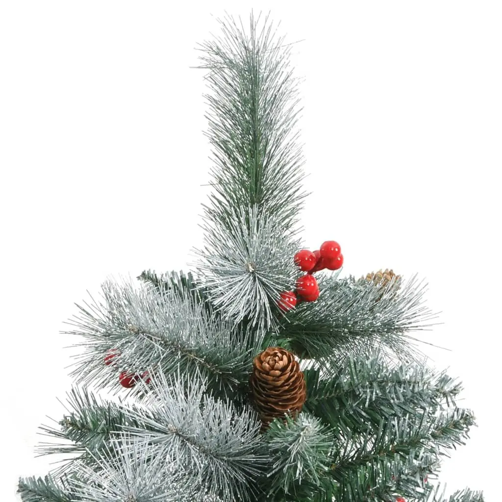 Artificial Christmas Tree 180cm White Hinged with Cones Berries