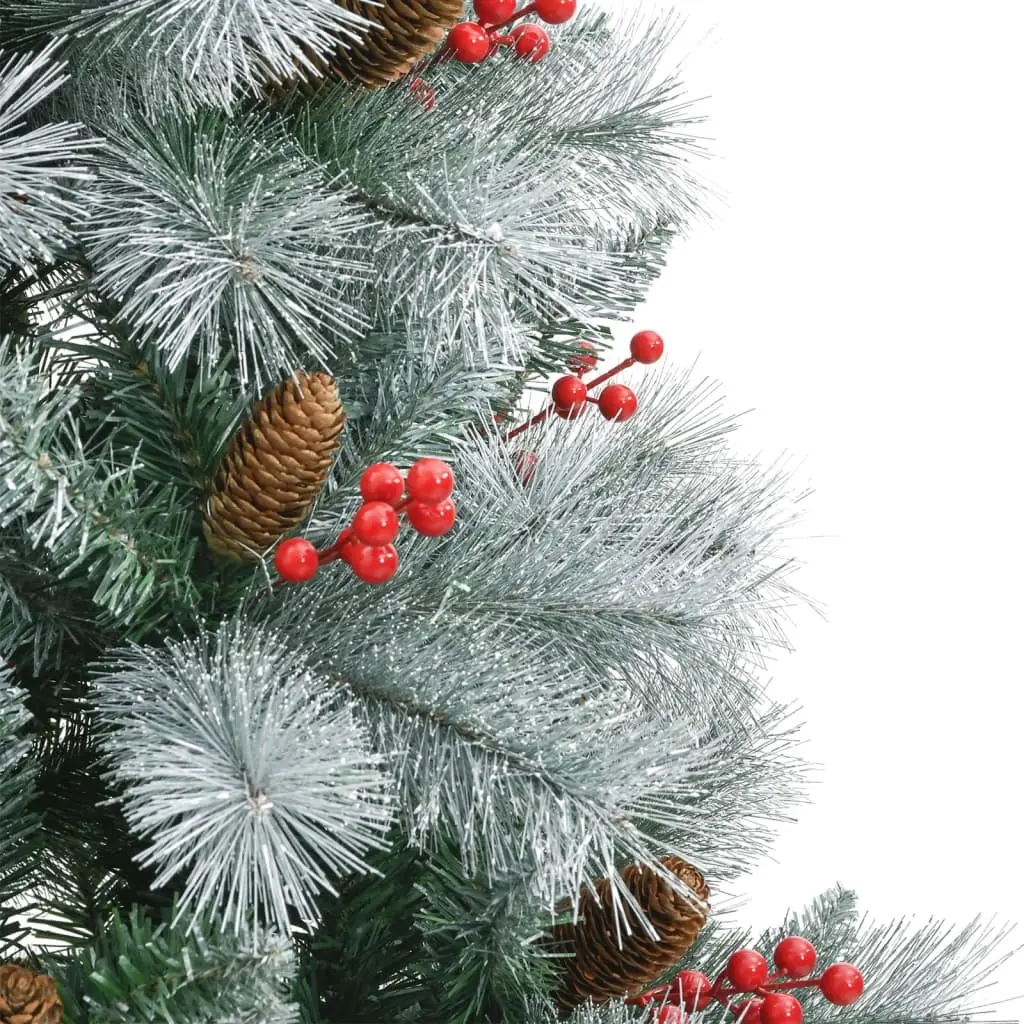 Artificial Christmas Tree 180cm White Hinged with Cones Berries