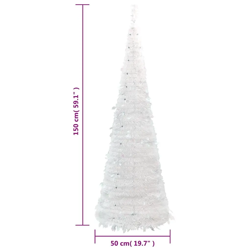 Artificial Christmas Tree Holiday Decoration 150cm White 100 LEDs