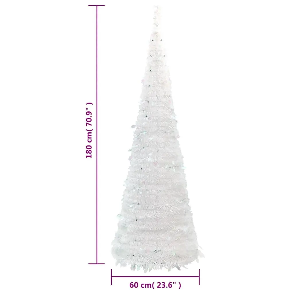 Artificial Christmas Tree 180cm White 150 LEDs 8 Lighting Modes