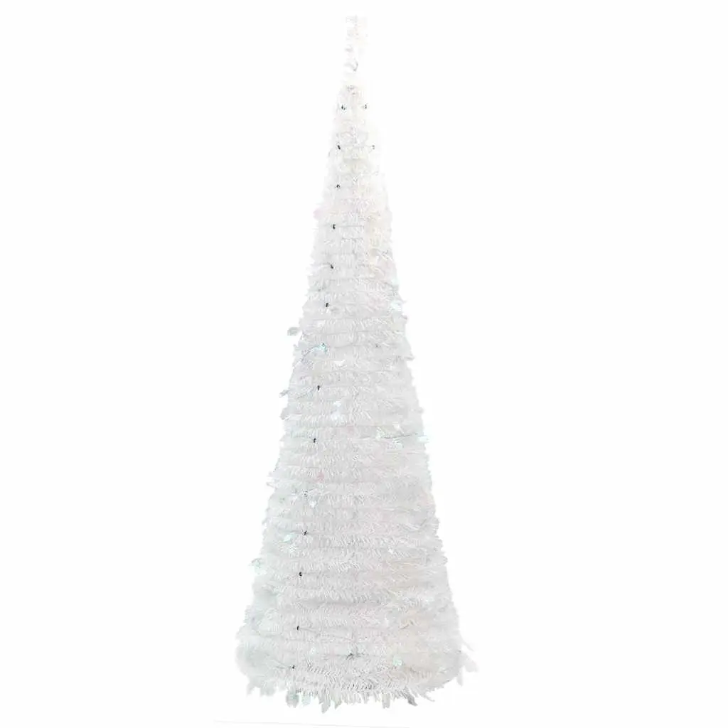 Artificial Christmas Tree 210cm Holiday Decoration White 200 LEDs 8 Lighting Modes
