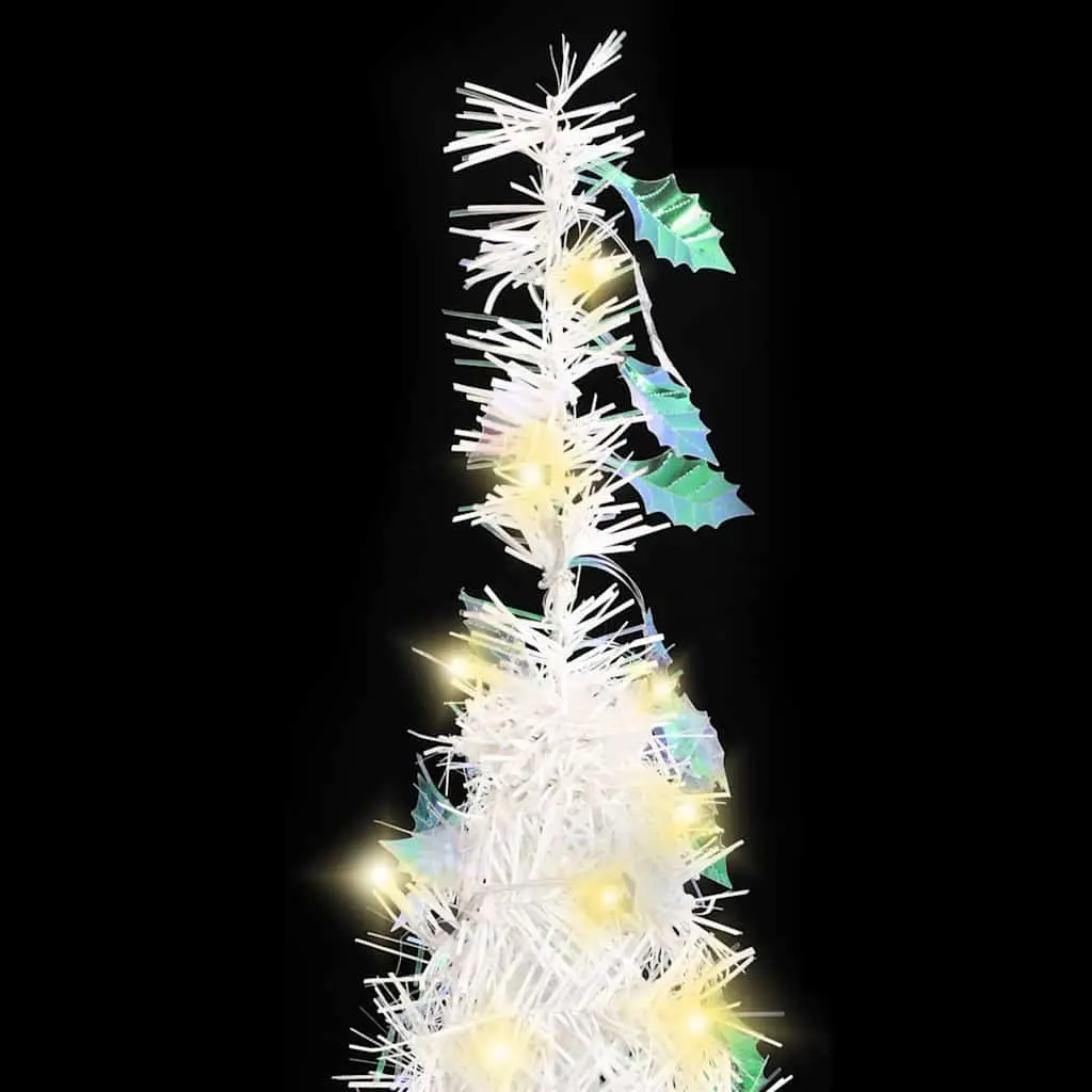Artificial Christmas Tree 210cm Holiday Decoration White 200 LEDs 8 Lighting Modes