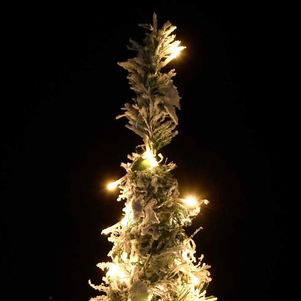 Artificial Christmas Tree Pop-up Flocked Snow 180cm White 150 LEDs 8 Lighting Modes