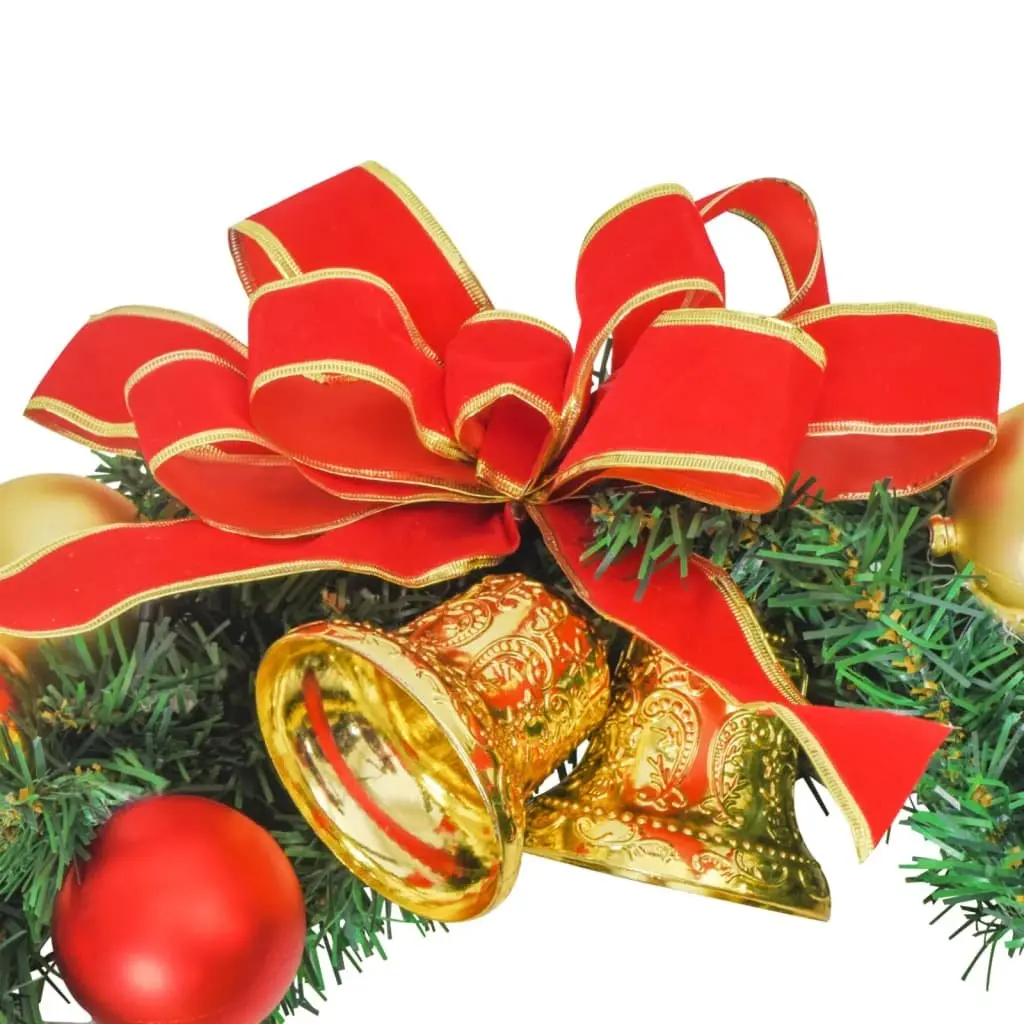 Christmas Wreath 45cm Green LED Lights Festive Holiday Door Wall