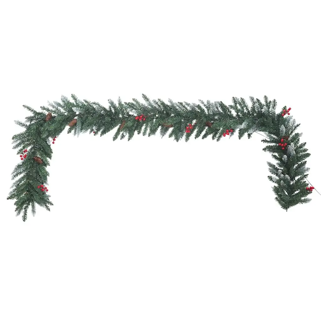 4 Piece Christmas Door Decoration Set LED Lights Wreath Garland Trees Green