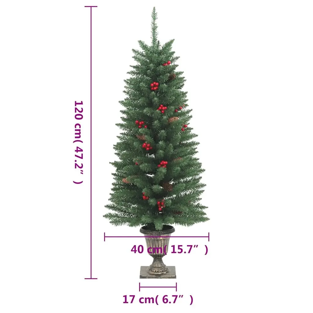 Artificial Christmas Trees 120cm Green LED Lighted Decoration 2 Piece