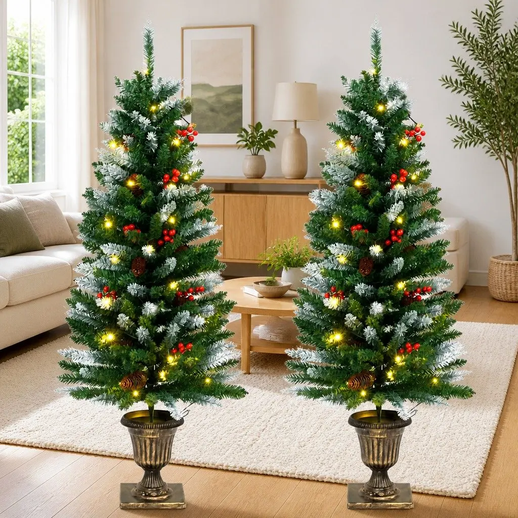 Artificial Christmas Tree Green 120cm 100 LEDs 8 Lighting Modes