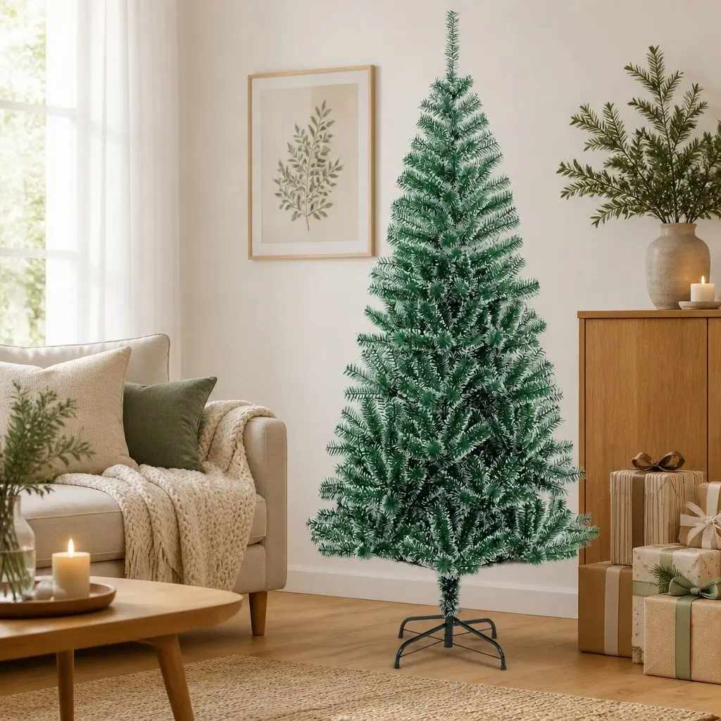 Artificial Christmas Tree 180 cm Flocked Snow Green Realistic